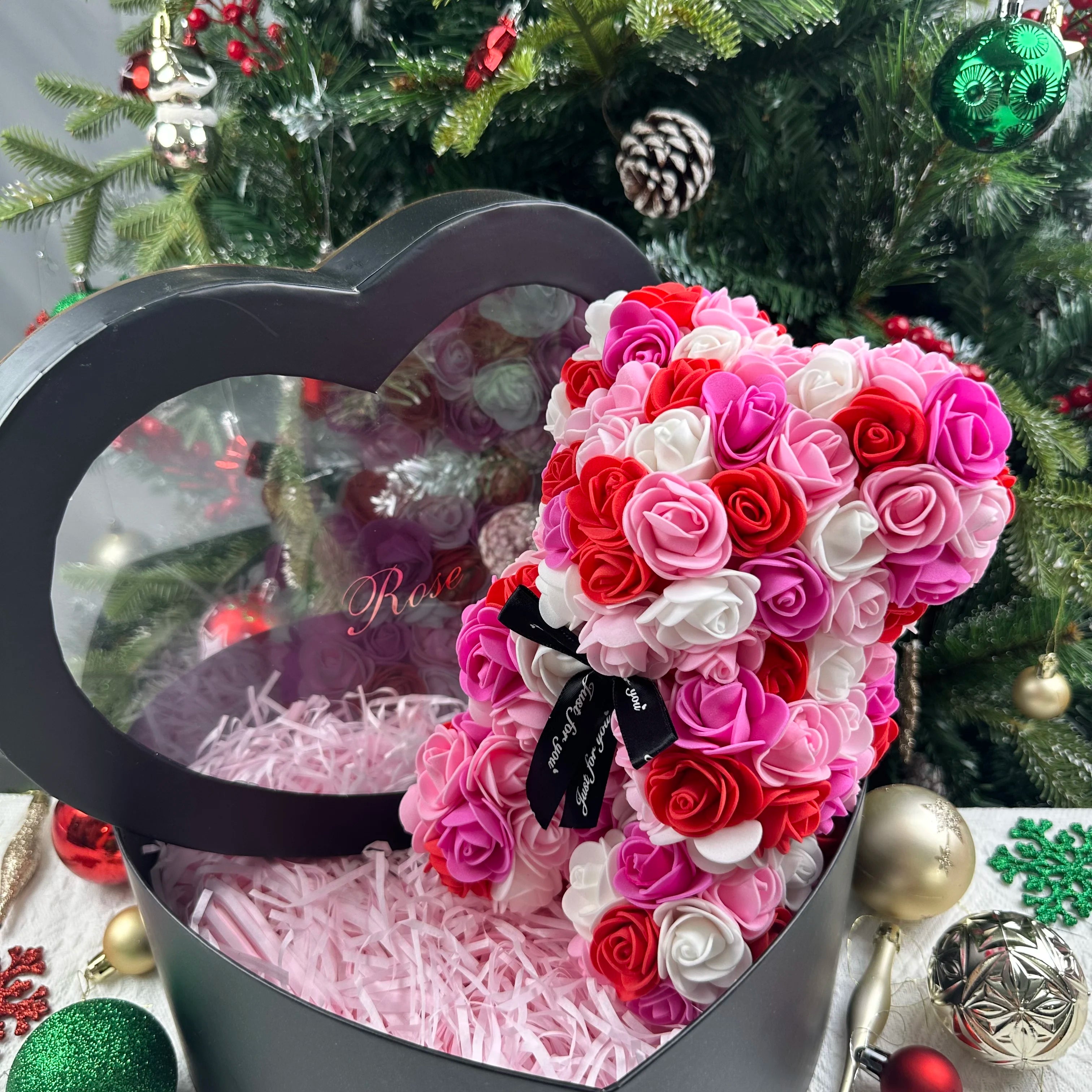 Artificial Rose Bear with Box