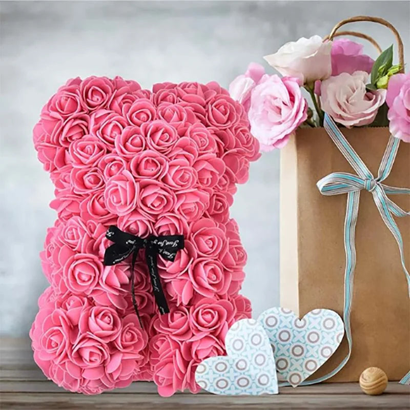 Artificial Rose Bear with Box