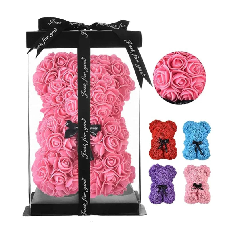 Artificial Rose Bear with Box