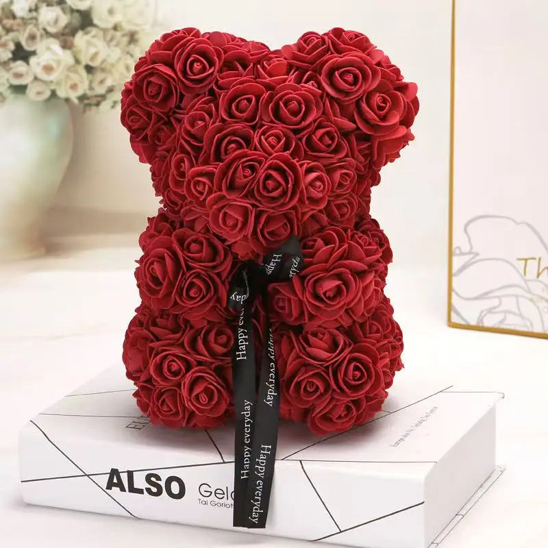 Artificial Rose Bear with Box